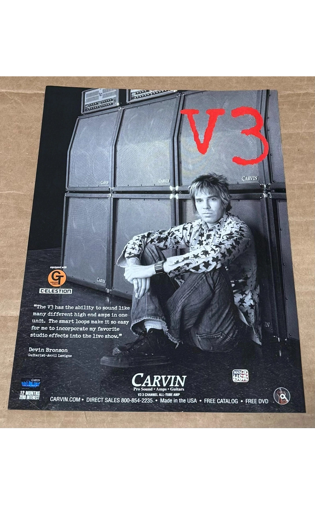CARVIN AMPS - DEVIN BRONSON of AVRIL LAVIGNE BAND - 2007 Print Ad