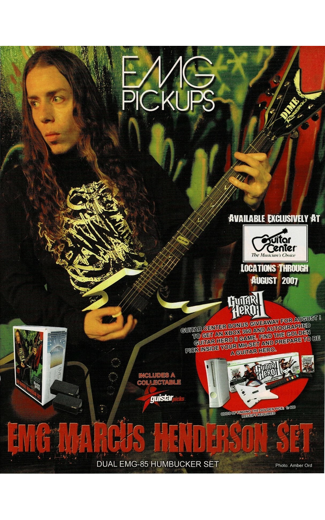 EMG PICKUPS - MARCUS HENDERSON - 2007 Print Advertisement