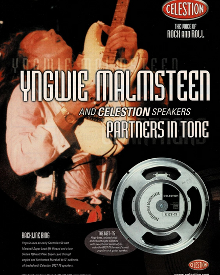 CELESTION SPEAKERS - YNGWIE MALMSTEEN - 2002 Print Advertisement