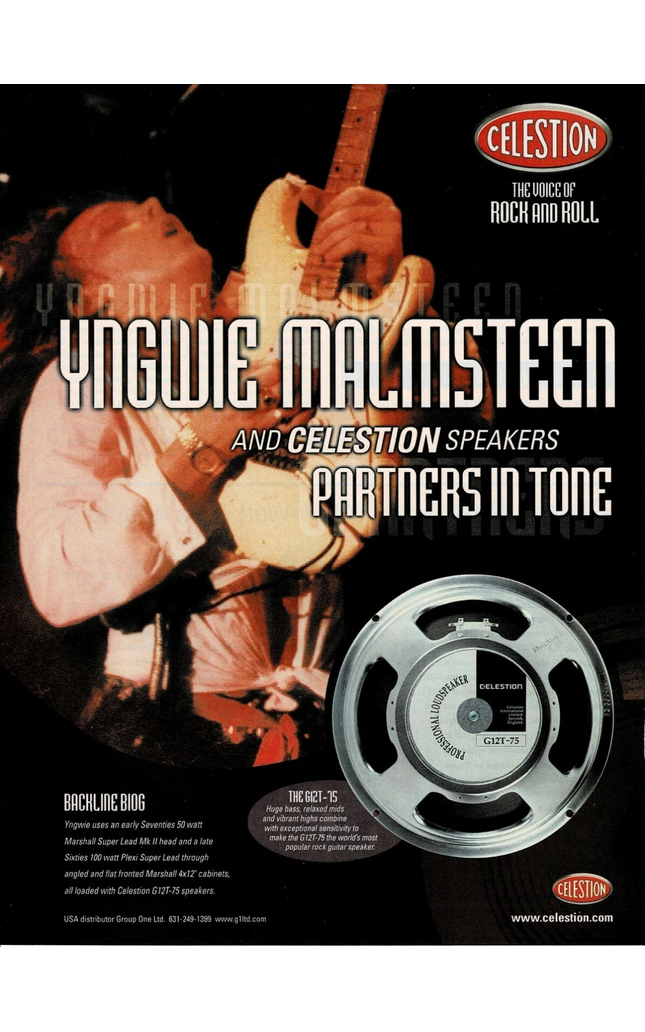 CELESTION SPEAKERS - YNGWIE MALMSTEEN - 2002 Print Advertisement