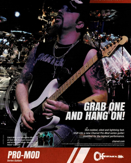 MIKE ORLANDO of ADRENALINE MOB - CHARVEL GUITARS - 2014 Print Advertisement