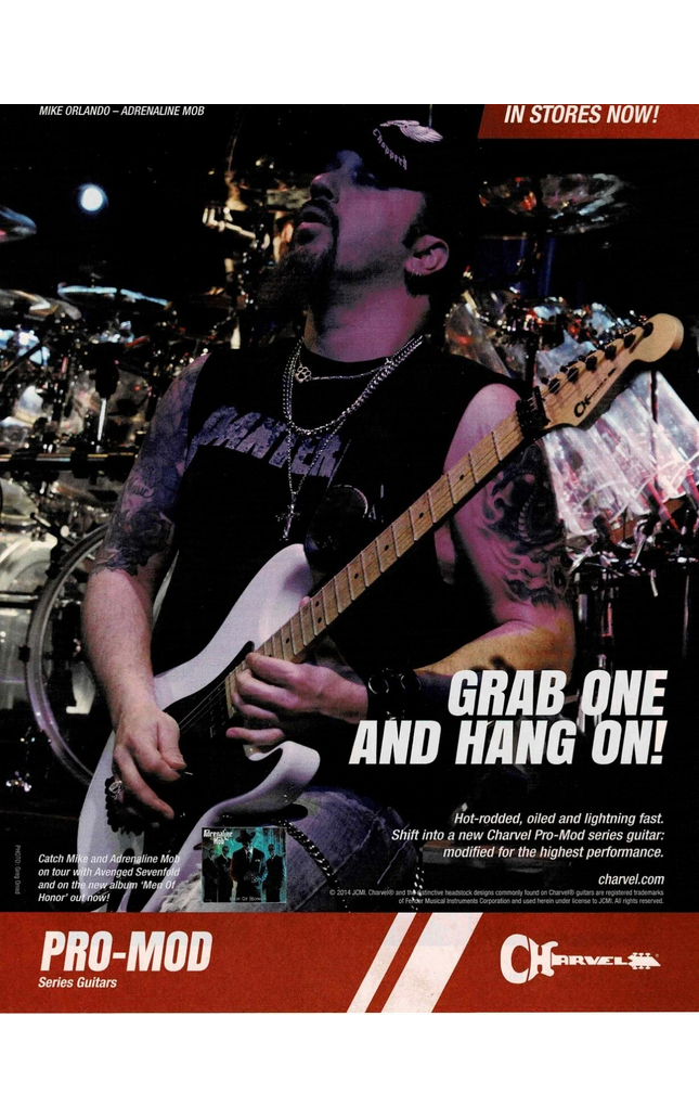 MIKE ORLANDO of ADRENALINE MOB - CHARVEL GUITARS - 2014 Print Advertisement