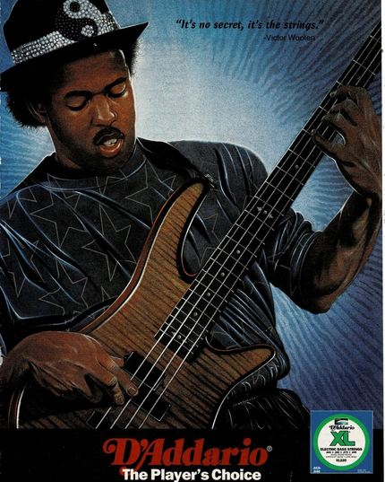 D'Addario Strings - VICTOR WOOTEN - 1995 Print Advertisement