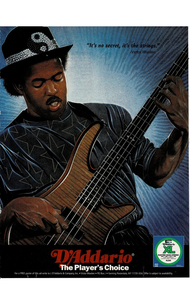 D'Addario Strings - VICTOR WOOTEN - 1995 Print Advertisement