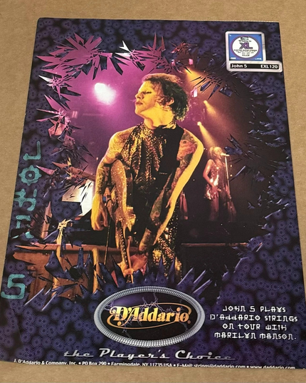 D'Addario Strings - JOHN 5 of MARILYN MANSON - 1999 Print Ad