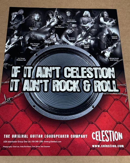CELESTION SPEAKERS - KING / MUSTAINE / DONAIS / ROOT - 2008 Print Advertisement