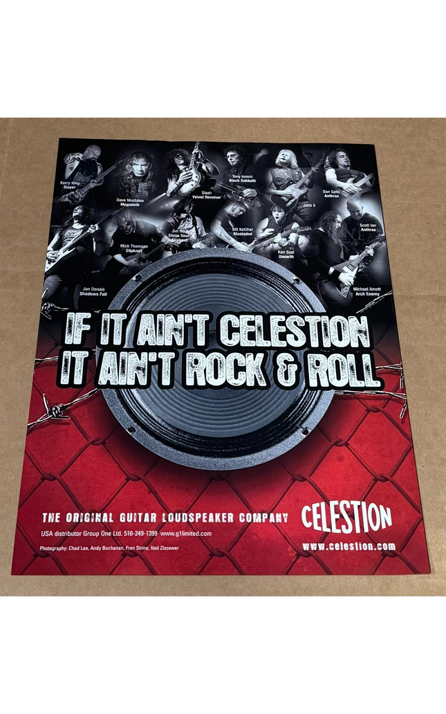CELESTION SPEAKERS - KING / MUSTAINE / DONAIS / ROOT - 2008 Print Advertisement