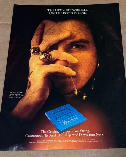 Dean Markley Strings - Rachel Bolan of Skid Row - 1993 Print Advertisement