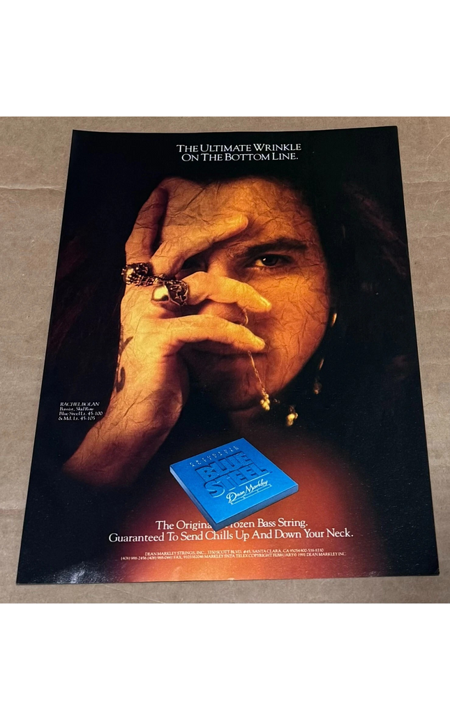 Dean Markley Strings - Rachel Bolan of Skid Row - 1993 Print Advertisement