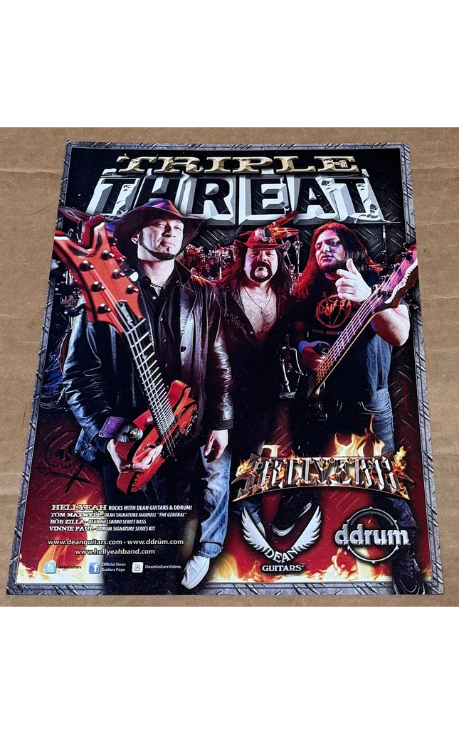 HELLYEAH - MAXWELL / ZILLA / VINNIE PAUL - DEAN GUITARS / DDRUM - 2011 Print Ad