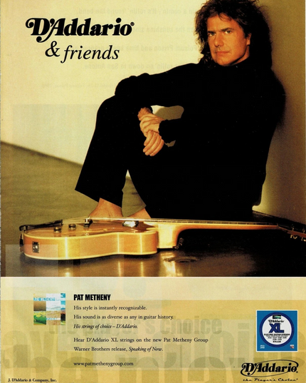 D'Addario Strings - PAT METHENY - 2002 Print Advertisement