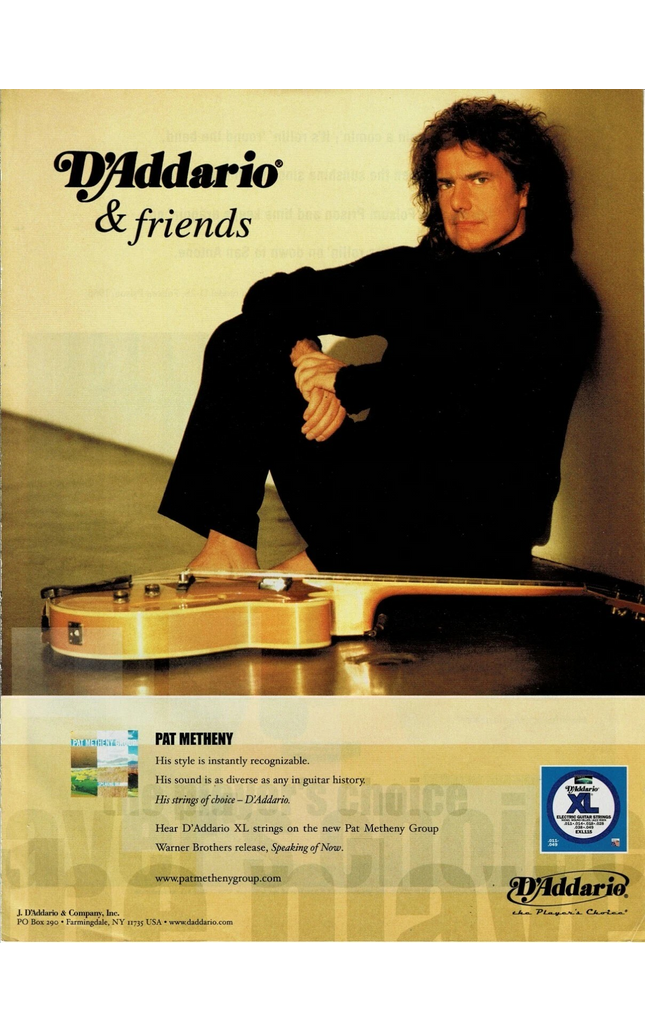 D'Addario Strings - PAT METHENY - 2002 Print Advertisement