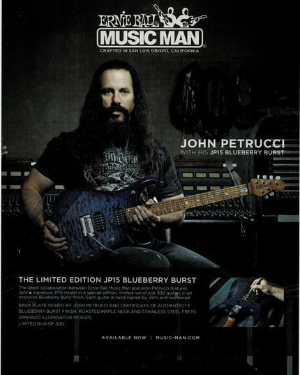 Ernie Ball / MUSIC MAN - JOHN PETRUCCI of DREAM THEATER - 2015 Print Ad