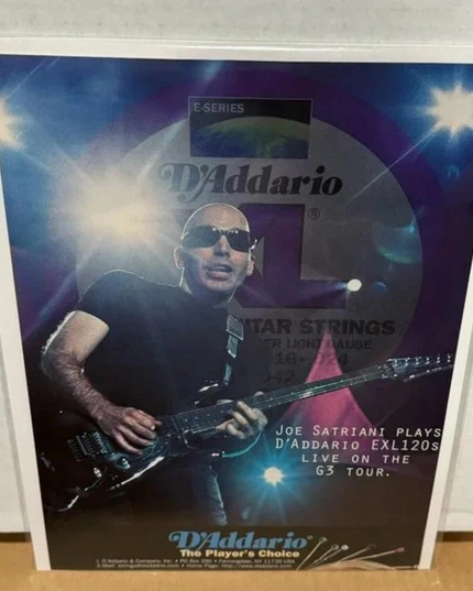 JOE SATRIANI - D'Addario Strings - 1998 Print Advertisement