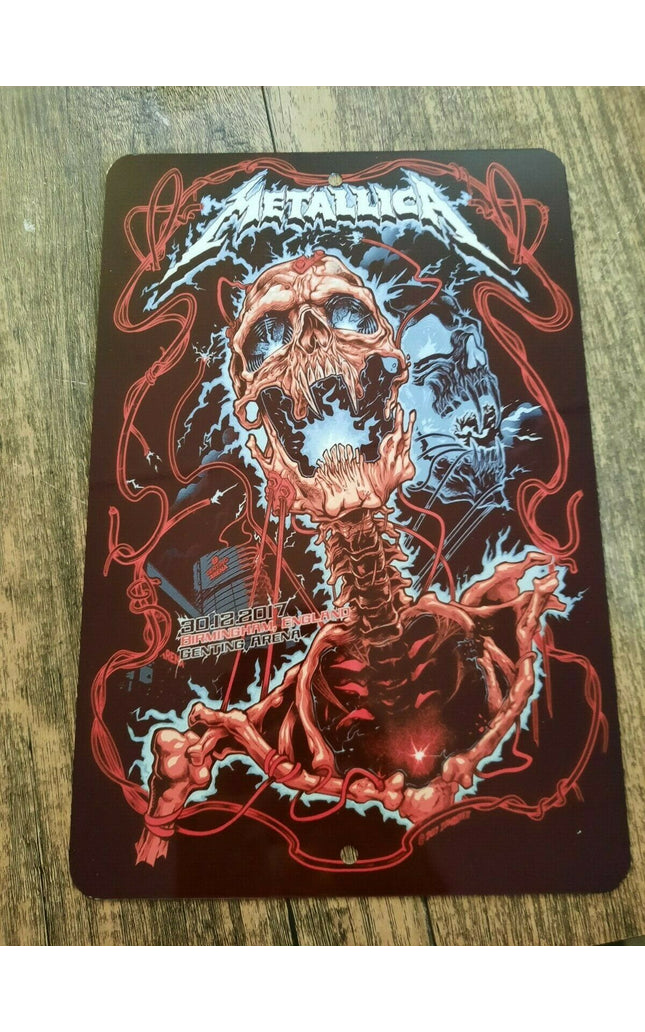 2017 Metallica Concert Poster Birmingham England 8x12 Metal Wall Sign Music