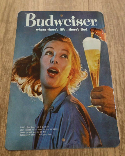 Vintage Budweiser Beer Ad 8x12 Metal Wall Bar Sign #7