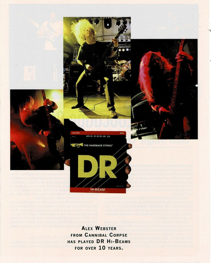 ALEX WEBSTER of CANNIBAL CORPSE - DR Strings - 2012 Print Ad