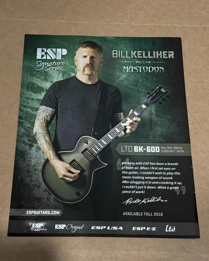 BILL KELLIHER of MASTODON - ESP GUITARS - 2016 Print Ad