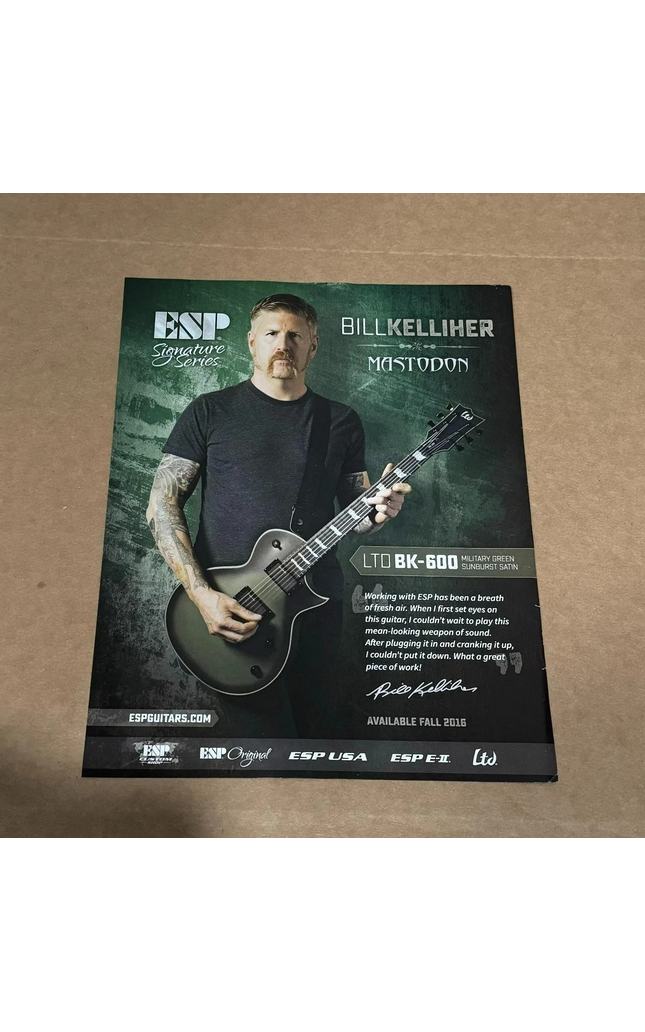 BILL KELLIHER of MASTODON - ESP GUITARS - 2016 Print Ad
