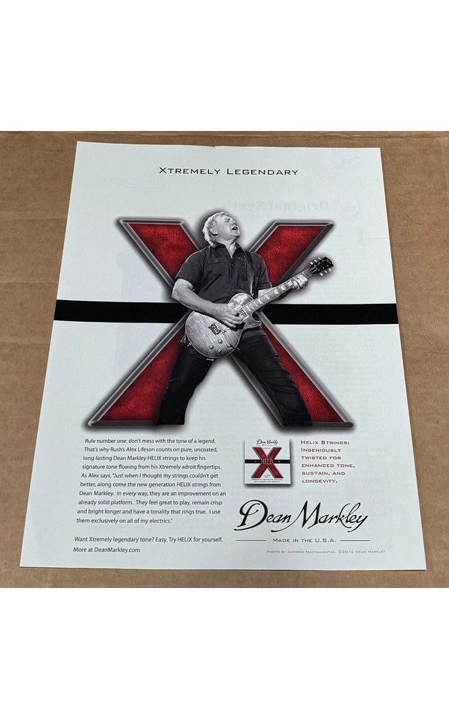 Alex Lifeson of RUSH - Dean Markley Strings - 2012 Print Advertisement