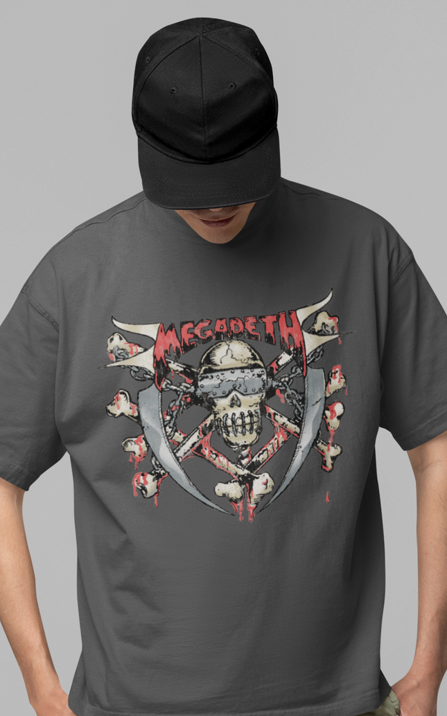 Stakes MegaDeth - Hand Painted Vic Jumbo Print T-Shirt [Apparel]