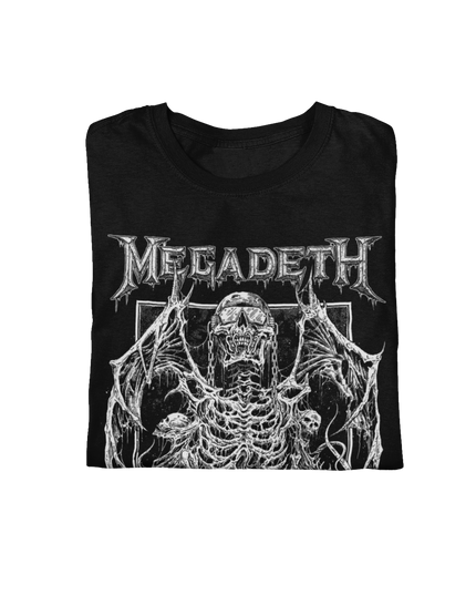 Stakes Megadeth Skeleton Wings Jumbo Print T-shirt [Apparel]