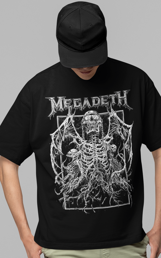 Stakes Megadeth Skeleton Wings Jumbo Print T-shirt [Apparel]