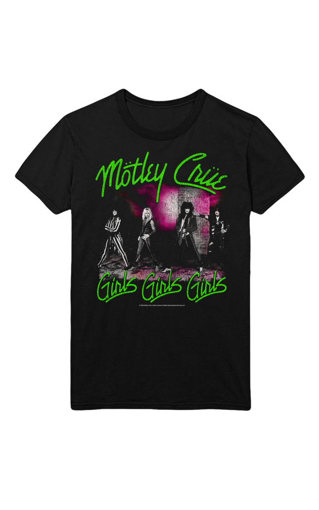 Motley Crue Green Girls Girls Girls Jumbo Print T-Shirt [Apparel]