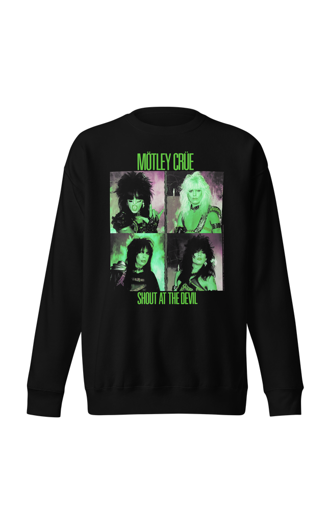 Motley Crue Green Shout Jumbo Print Sweatshirt [Apparel]