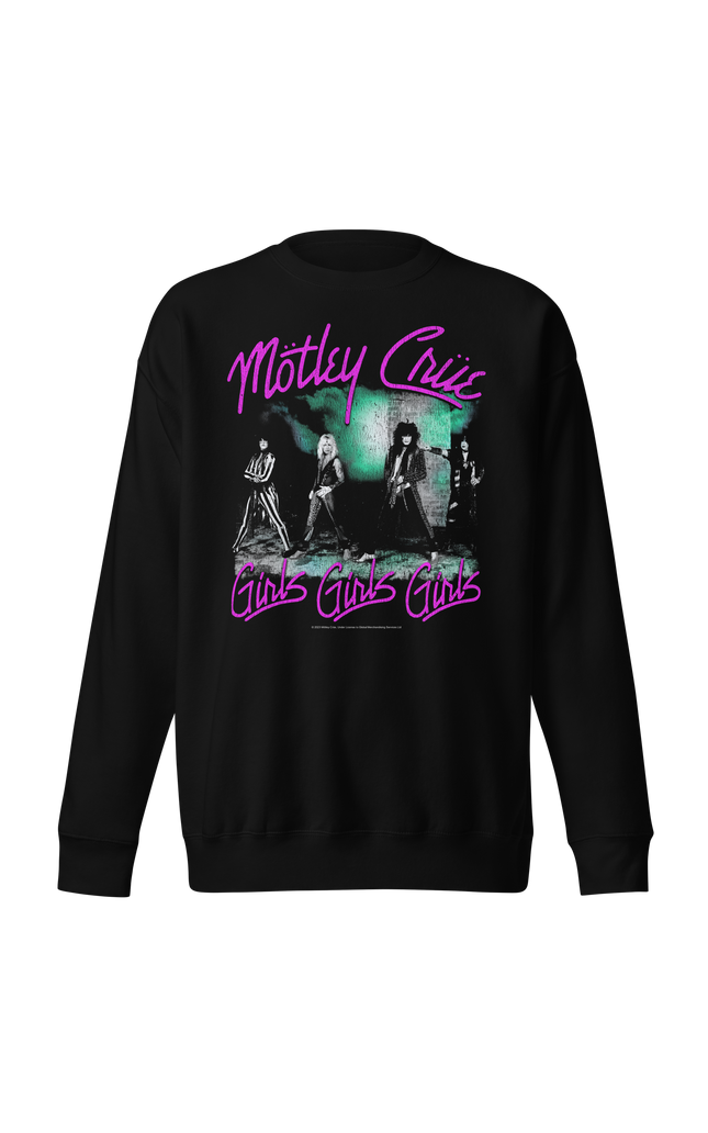 Motley Crue Pink Girls Girls Girls Jumbo Print Sweatshirt [Apparel]