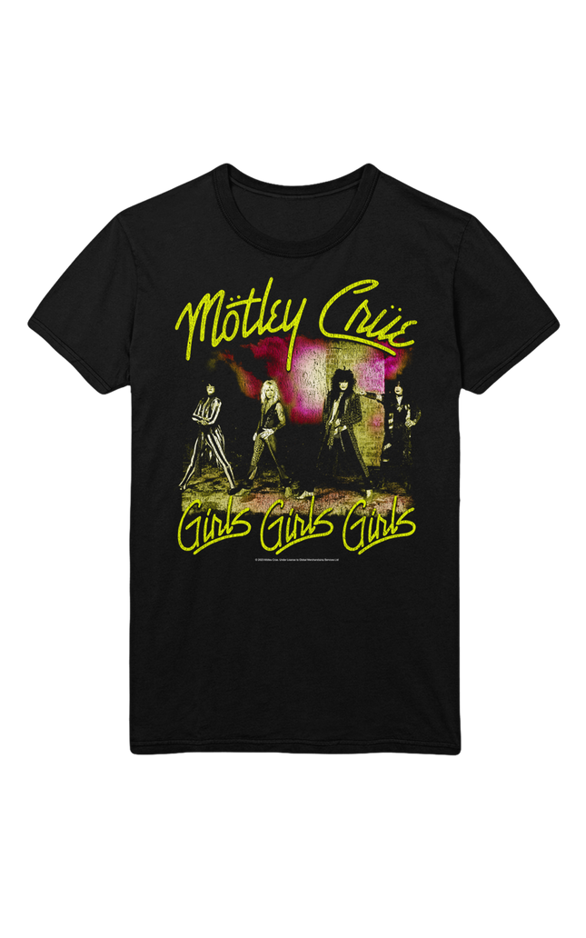 Motley Crue Yellow Girls Jumbo Print T-Shirt [Apparel]