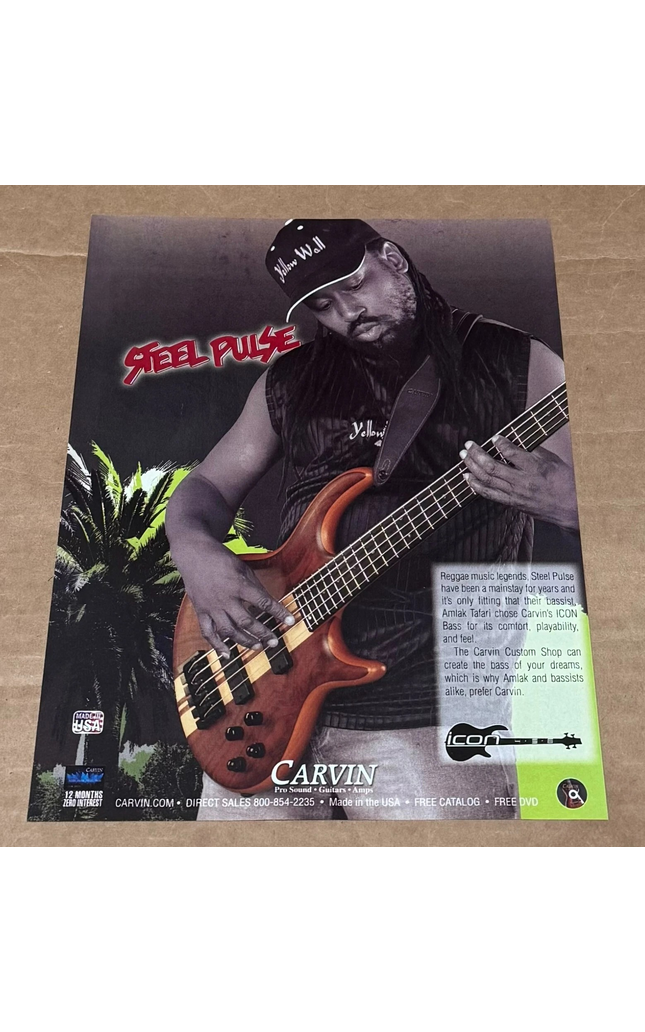 CARVIN GUITARS - AMLAK TAFARI OF STEEL PULSE - 2008 Print Advertisement