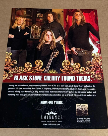 Eminence Speakers - BLACK STONE CHERRY - 2009 Print Ad