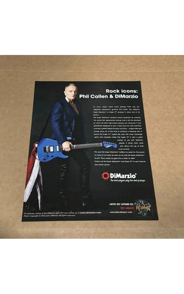 Phil Collen of Def Leppard - DiMarzio Pickups - 2017 Print Ad