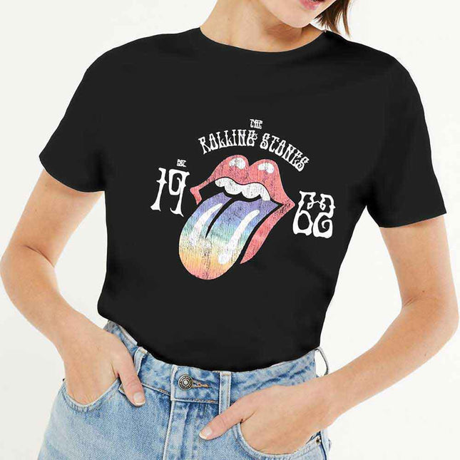 The Rolling Stones Sixty Rainbow Tongue '62 [T-Shirt] Womens