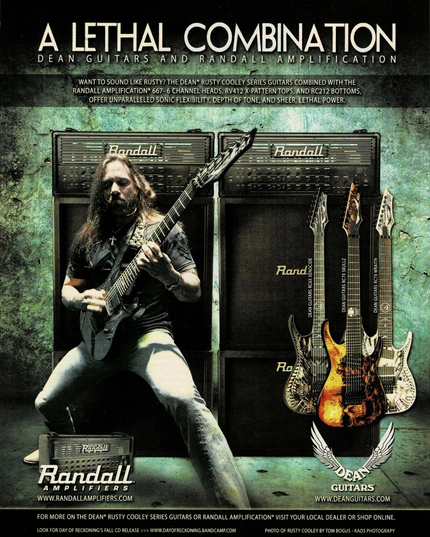 RANDALL AMPS / DEAN GUITARS - RUSTY COOLEY - 2015 Print Ad