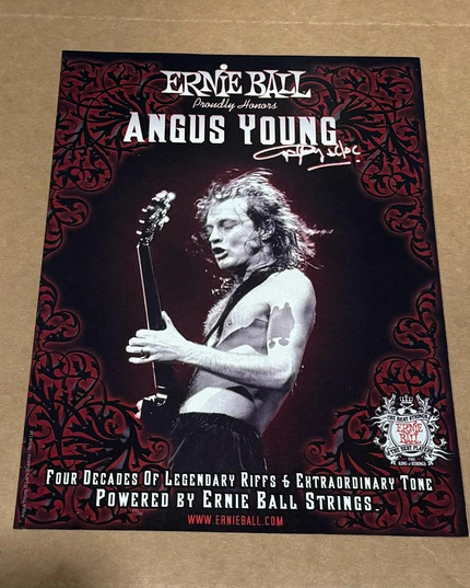 Ernie Ball - ANGUS YOUNG of AC/DC - 2008 Print Advertisement