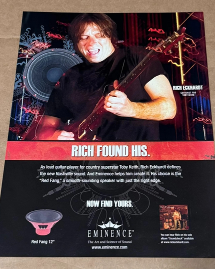 Rich Eckhardt of Toby Keith band - Eminence Speakers - 2007 Print Ad