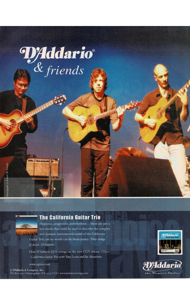 The California Guitar Trio - D'Addario Strings - 2002 Print Ad