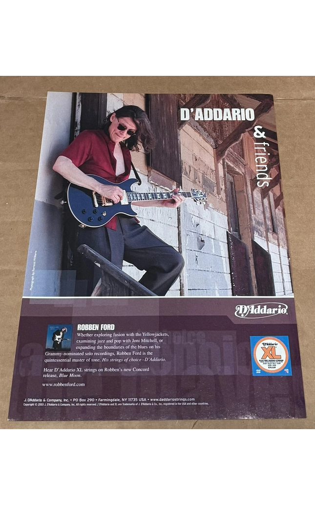 ROBBEN FORD - D'Addario Strings - 2003 Print Advertisement