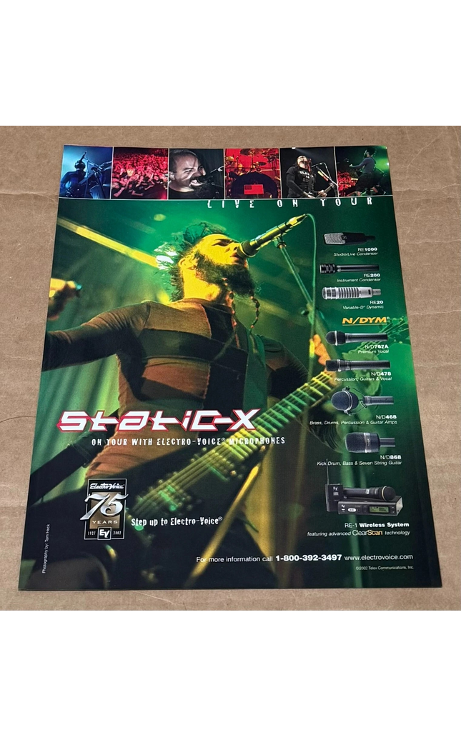 Electro-Voice Mics - STATIC-X - 2002 Print Advertisement