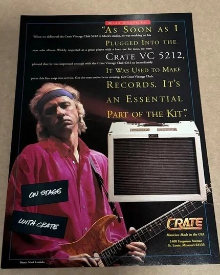 CRATE AMPS - MARK KNOPFLER - 1996 Print Advertisement #2