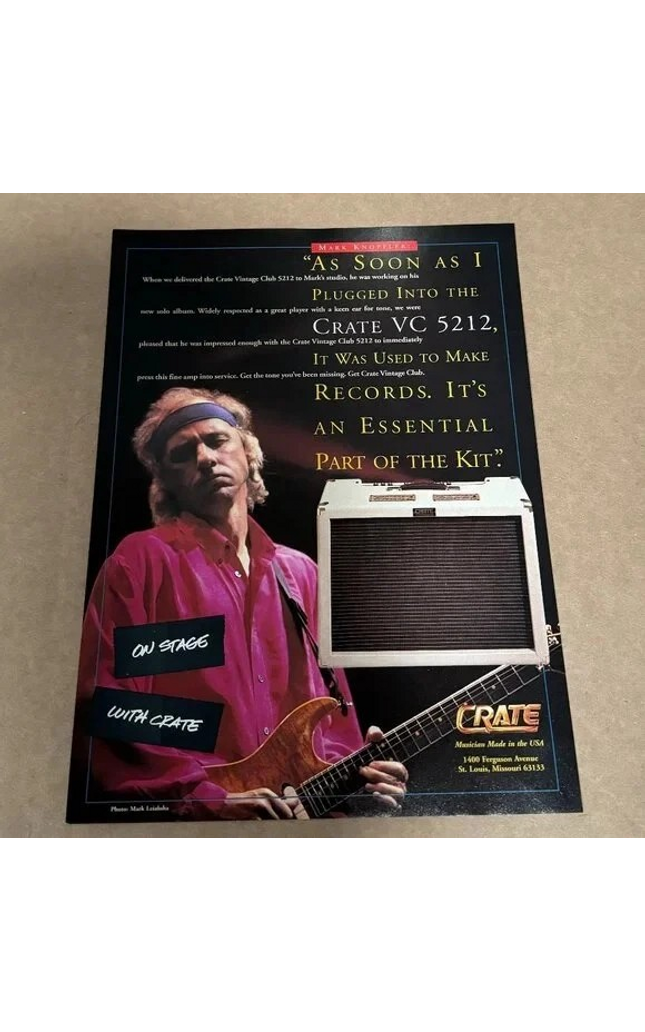 CRATE AMPS - MARK KNOPFLER - 1996 Print Advertisement #2