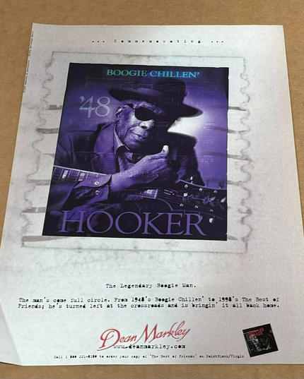 John Lee Hooker - Dean Markley Strings - 1999 Print Advertisement