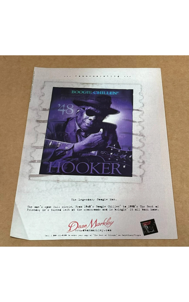 John Lee Hooker - Dean Markley Strings - 1999 Print Advertisement