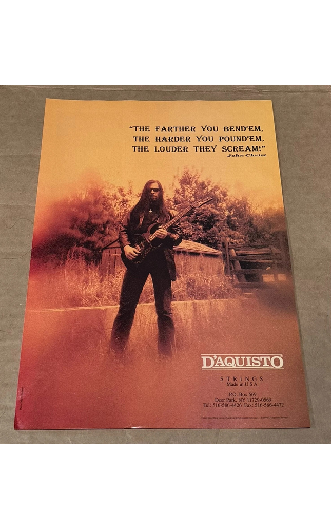 D'Aquisto Strings - JOHN CHRIST - 1994 Print Advertisement