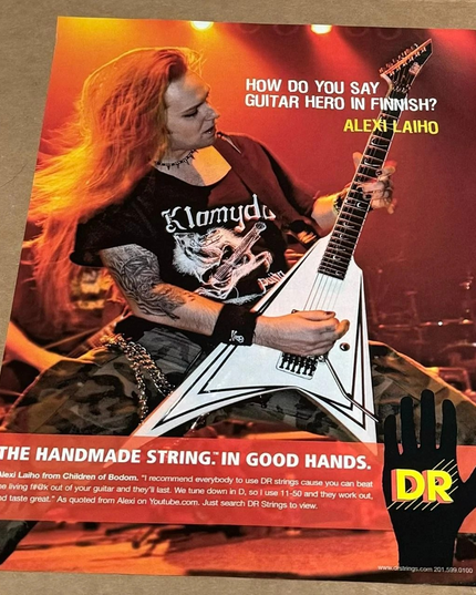 ALEXI LAIHO of CHILDREN of BODOM - DR Strings - 2007 Print Ad