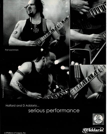 D'Addario Strings - PAT LACHMAN / MIKE CHLASCIAK of HALFORD - 2003 Print Ad