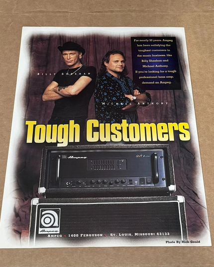 MICHAEL ANTHONY of VAN HALEN & BILLY SHEEHAN - AMPEG AMPS - 1997 Print Ad