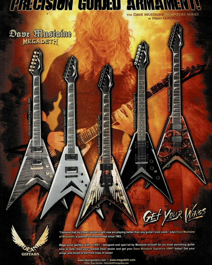 DAVE MUSTAINE of MEGADETH - SIGNATURE - DEAN GUITARS - 2008 Print Ad